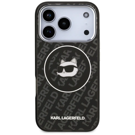 Karl Lagerfeld IML Choupette Head Logo MagSafe Case für iPhone 17 Pro - Schwarz