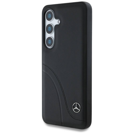 Original Case SAMSUNG GALAXY S25 Mercedes Leather Curved Stitches black