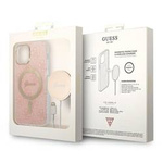 Guess Bundle Pack MagSafe 4G - Zestaw etui + ładowarka MagSafe iPhone 12 / iPhone 12 Pro (różowy/złoty)