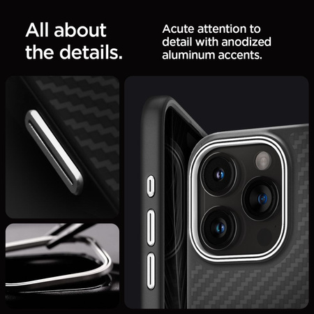Etui Spigen Enzo Aramid Mag z MagSafe na iPhone 15 Pro Max - matowo-czarne