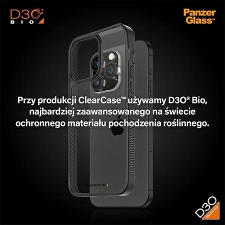 PanzerGlass ClearCase Case for iPhone 15 Pro Max with Military Grade Certification - Transparent and Black