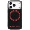 Audi RSQ Carbon Fiber Sport Red Circle MagSafe Case for iPhone 17 Pro - Black