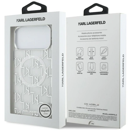 Karl Lagerfeld IML KL Monogram MagSafe Case for iPhone 17 Pro Max - White