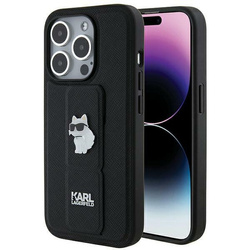 Karl Lagerfeld nakładka do iPhone 14 Pro 6,1&quot; KLHCP14LGSACHPK HC GRIPSTAND SAFFIANO CHOUPETTE PINS czarna