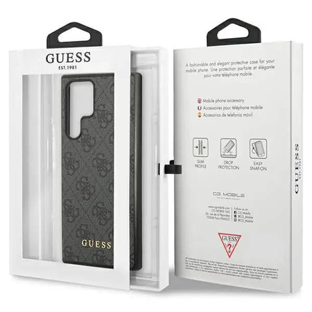 Guess 4G Metal Logo - Etui Samsung Galaxy S23 Ultra (szary)