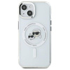 Original Case IPHONE 14 Karl Lagerfeld Hardcase IML Metal Karl&Choupette Head MagSafe (KLHMP14SHLSKCH) white