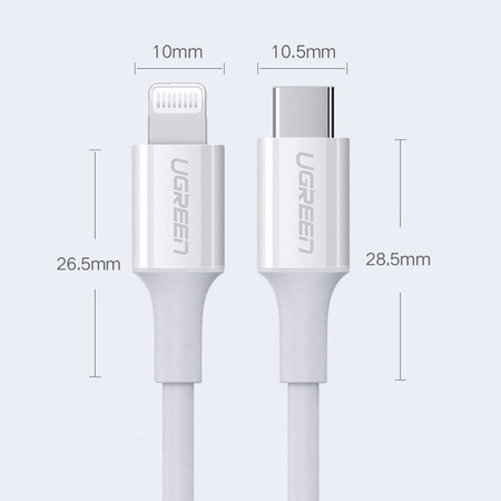 Ugreen MFi cable USB Type C - Lightning 3A 1.5 m white (US171)