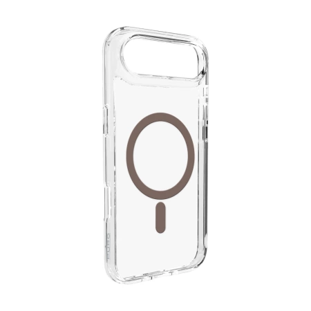 Puro Lite Mag TPU+PC Case Compatible with MagSafe for iPhone 17 Air - Transparent with Brown Ring