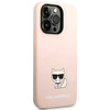 Original Case IPHONE 14 PRO Karl Lagerfeld Hardcase Silicone Choupette Body light pink