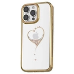 Kingxbar Wish Series Silikonhülle mit Kristallen für iPhone 15 Pro – Gold