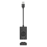 Wielofunkcyjna zewnętrzna karta dźwiękowa USB - czarna