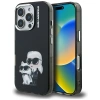 Karl Lagerfeld IML Aquarelle Karl &amp; Choupette &amp; Logo Hülle für iPhone 16 Pro Max - Schwarz