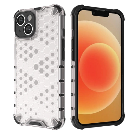 Wabenhülle für iPhone 14 gepanzerte Hybridhülle schwarz