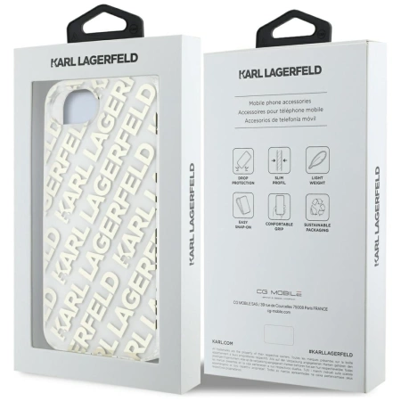 Karl Lagerfeld IML Repeat Logo iPhone 16e Hülle - Gold