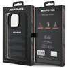 Original Handyhülle IPHONE 16 PRO MAX Mercedes AMG Hardcase Leather Debossed Lines Black Logo (AMHCP16XGSEBK) schwarz