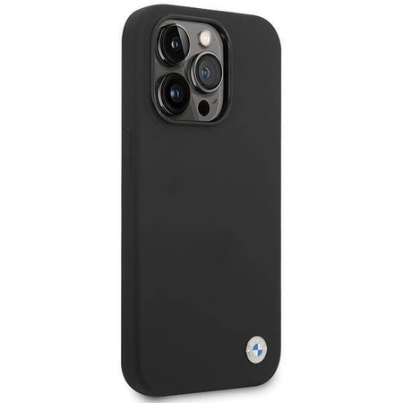 BMW Silicone Metal Logo case for iPhone 15 Pro - black