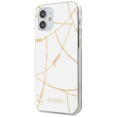 Guess Gold Chain - Etui iPhone 12 Mini (biały)