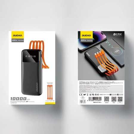 Dudao K6Pro 10000mAh power bank black