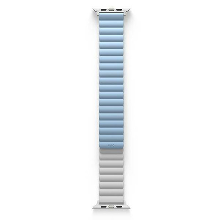 UNIQ pasek Revix Apple Watch Series 4/5/6/7/8/SE/SE2/Ultra 42/44/45mm. Reversible Magnetic biały-niebieski/white-blue