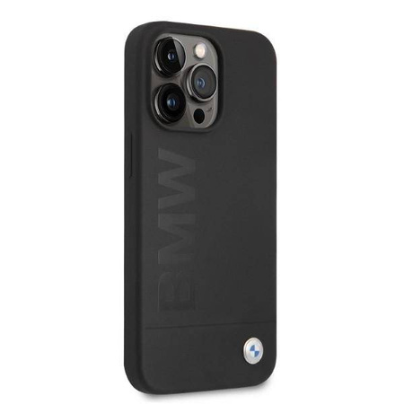 Oryginalne Etui IPHONE 13 PRO BMW Hardcase Silicone Signature Logo MagSafe (BMHMP13LSLBLBK) czarne