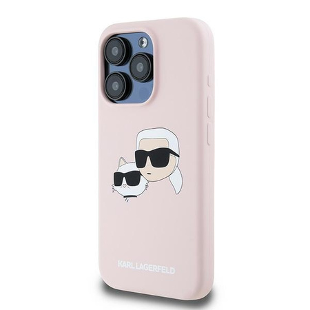 Karl Lagerfeld KLHMP15LSKCHPPLP iPhone 15 Pro 6.1" różowy/pink hardcase Silicone Karl & Choupette MagSafe