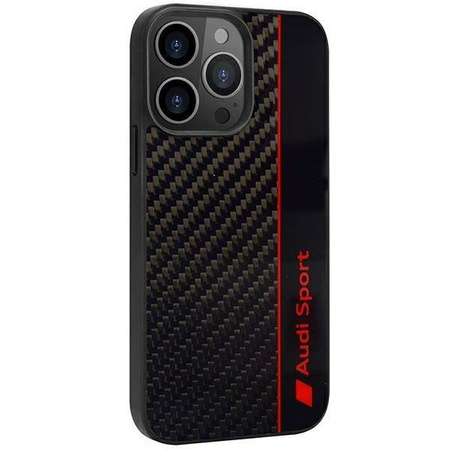 Audi Carbon Fiber Stripe iPhone 13 Pro / 13 6,1&quot; schwarz/schwarz Hardcase AUS-TPUPCIP13P-R8/D1-BK