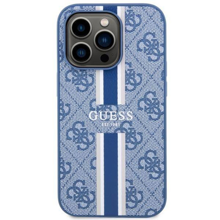 Guess GUHMP14LP4RPSB iPhone 14 Pro 6.1" blue/blue hardcase 4G Printed Stripes MagSafe