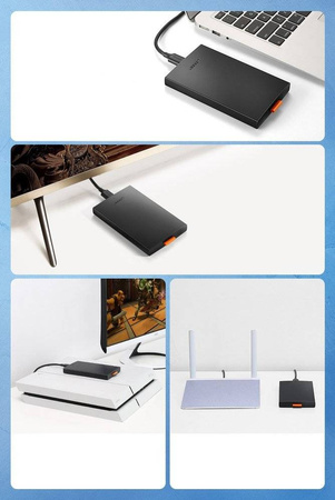 Ugreen kieszeń na dysk HDD SSD obudowa dysku SATA 2,5'' USB 3.2 Gen 1 (5 Gbps) micro USB SuperSpeed + kabel 0,5 m czarny (CM237 60353)