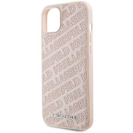 Karl Lagerfeld Quilted K Pattern Hülle für iPhone 15 Plus / 14 Plus – Rosa