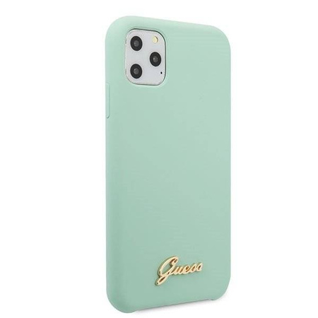 Etui Guess GUHCN65LSLMGGR iPhone 11 Pro Max zielony/green hard case Silicone Vintage Gold Logo
