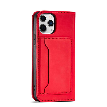 Magnet Card Case for iPhone 12 Pro Max Pouch Card Wallet Card Holder Red
