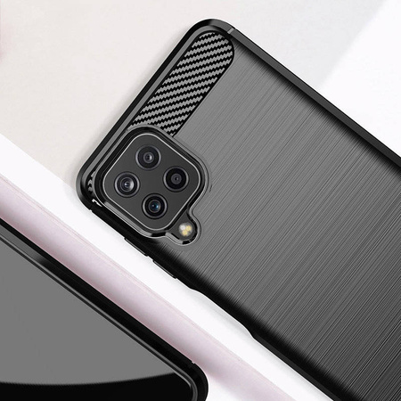 Carbon Case Flexible Cover TPU Case for Samsung Galaxy A22 4G black