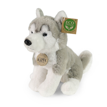 Rappa - Pluszowa realistyczna maskotka Pies Husky siedzący 23 cm Eco-Friendly Soft Collection