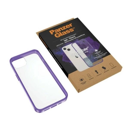 PanzerGlass ClearCase antibacterial case with Military Grade certificate for iPhone 13 / 14 / 15 - transparent purple