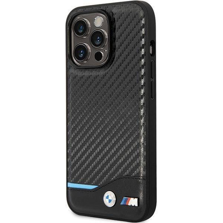 Hülle BMW BMHCP13L22NBCK iPhone 13 Pro / 13 6,1&quot; schwarz/schwarz Hardcase Leder Carbon