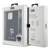 Karl Lagerfeld Crossbody Saffiano Monogram Metal Pin Karl &amp; Choupette Case for iPhone 15 Pro Max - Black