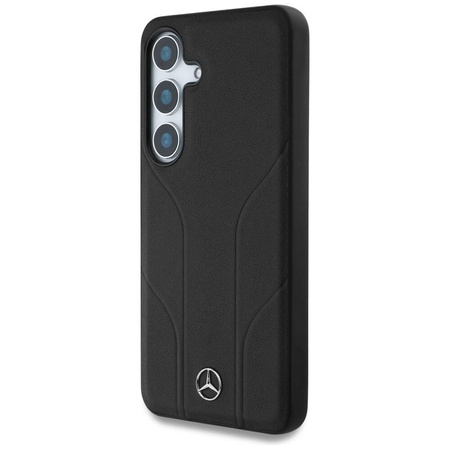Schutzhülle SAMSUNG GALAXY S25 Mercedes AMG Hardcase Leather Debossed Lines MagSafe schwarz
