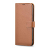 iCarer Haitang Leather Wallet Case for Samsung Galaxy S22+ (S22 Plus) genuine leather cover brown (AKSM05BN)