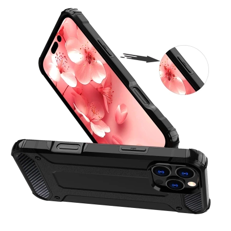 Hybrid Armor Panzerhülle für iPhone 16 Pro Max – Schwarz