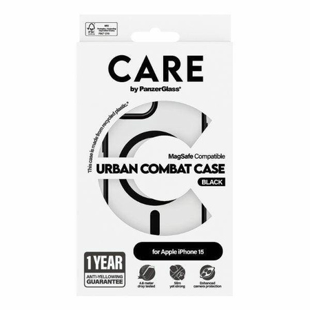 CARE by PanzerGlass Urban Combat Case MagSafe for iPhone 15 - Black