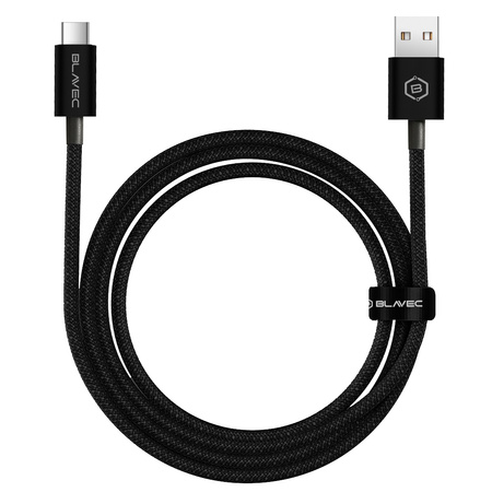 Blavec Kabel Candy oplot - USB na Typ C - PD 60W 3A 2 metry (CCA-UC3B20) czarny