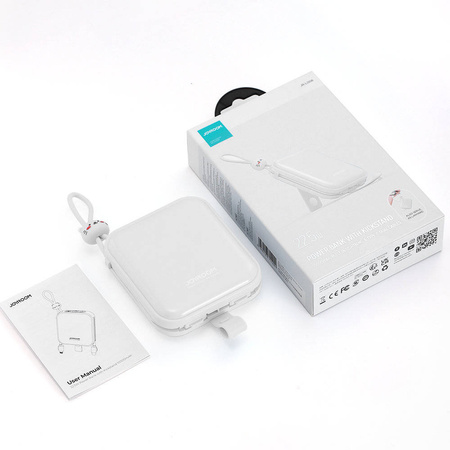 Joyroom Powerbank mit USB-C- und Lightning Kabel und Ständer Cutie Series 10000mAh 22,5W weiß (JR-L008)