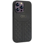 Audi Echtlederhülle für iPhone 14 Pro Max 6,7&quot; – schwarz AU-TPUPCIP14PM-Q8/D1-BK