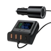 Acefast ładowarka samochodowa 90W USB Typ C / 3x USB / gniazdo zapalniczki, PPS, PD3.0, QC3.0, AFC, FCP stacja ładująca czarny (B8 black)