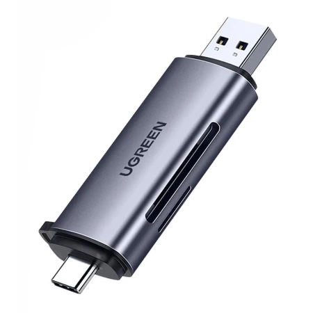 Ugreen czytnik kart SD / micro SD na USB 3.0 / USB Typ C 3.0 szary (50706)