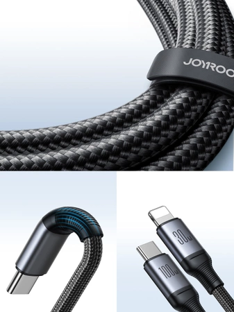 2-in-1-Kabel Joyroom Speedy-Serie SA21-1T2 USB-C - USB-C / Lightning 100 W 1,5 m schwarz