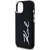 Original Case IPHONE 15 Karl Lagerfeld Silicone Metal Script Logo black