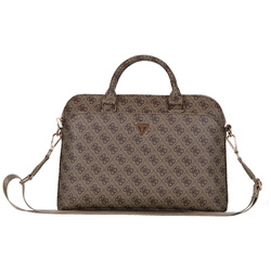 Bag LAPTOP 15" Guess 4G Zipper Pocket Triangle Logo brown
