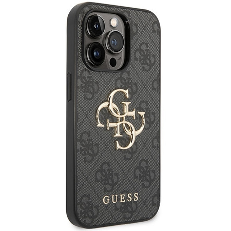 Guess 4G Big Metal Logo Hülle für iPhone 15 Pro Max – Grau