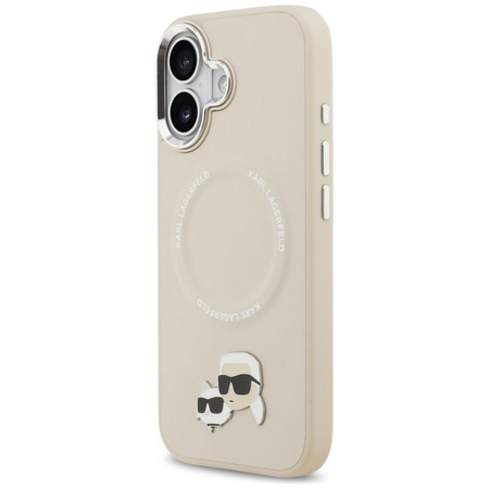 Karl Lagerfeld nakładka Magsafe PU case with Karl&Choupette heads pins logo and metal camera buttons do iPhone 17 szara